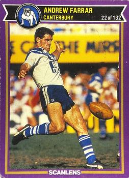 1987 Scanlens Rugby League #22 Andrew Farrar Front